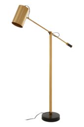 Orsina Sleek Gold Floor Lamp with Black Detail, Small Base Standing Light for Desk or Home Office - thumbnail 4
