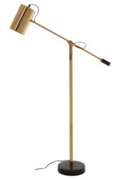 Orsina Sleek Gold Floor Lamp with Black Detail, Small Base Standing Light for Desk or Home Office - thumbnail 1