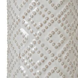 Lemon Pavilion Furniture and Decor Beaded Lamp with Linen Shade - Ceramic - L40 x W40 x H71 cm - White - thumbnail 3