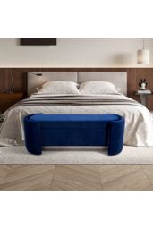 Living and Home Storage Bench in Blue in Dark Blue - thumbnail 2
