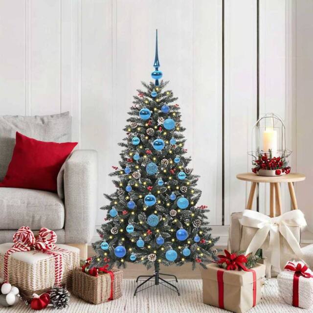 Berkfield Home Artificial Christmas Tree with 150 LEDs Green 68 x 68 x 120 cm - image 1