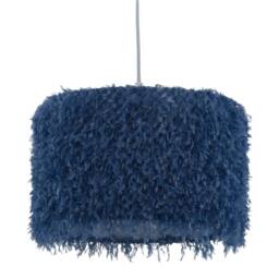 First Choice Lighting Rogers - Blue Shaggy 30cm Easy Fit Pendant Shade - thumbnail 1