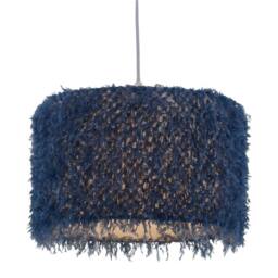 First Choice Lighting Rogers - Blue Shaggy 30cm Easy Fit Pendant Shade - thumbnail 2