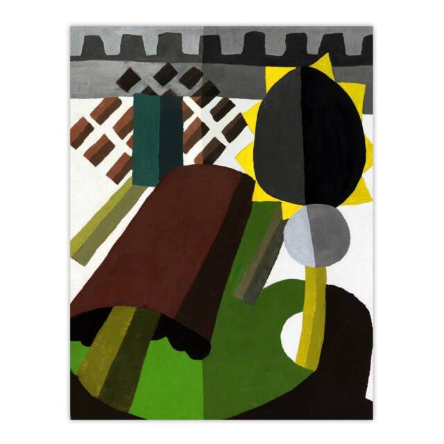 "Artery8 The Inn Abstract Landscape Painting Dove Wall Art Poster Print - Size: W18"" x H24""" - image 1