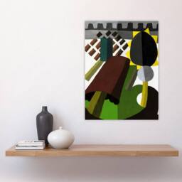 "Artery8 The Inn Abstract Landscape Painting Dove Wall Art Poster Print - Size: W18"" x H24""" - thumbnail 4