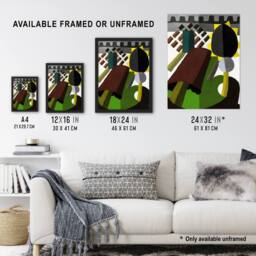 "Artery8 The Inn Abstract Landscape Painting Dove Wall Art Poster Print - Size: W18"" x H24""" - thumbnail 3