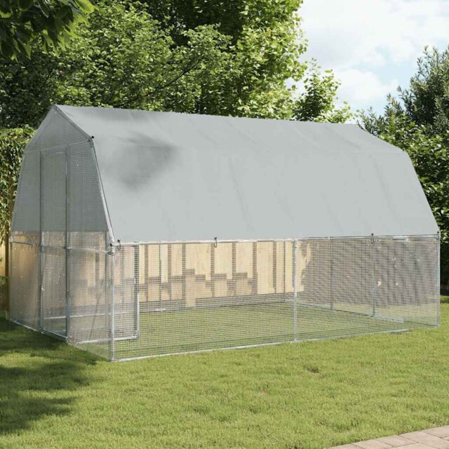 Berkfield Home Bird Cage with Door Silver Galvanised Steel - image 1