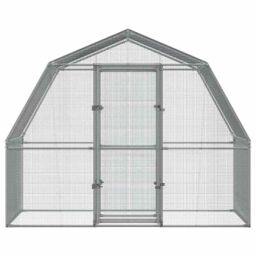 Berkfield Home Bird Cage with Door Silver Galvanised Steel - thumbnail 4