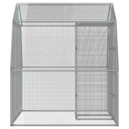 Berkfield Home Bird Cage with Door Silver Galvanised Steel - thumbnail 5