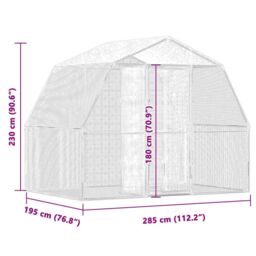 Berkfield Home Bird Cage with Door Silver Galvanised Steel - thumbnail 7