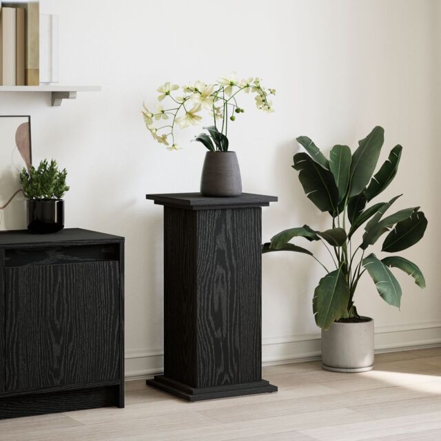 Berkfield Home Display Stand with Storage Black Oak 31x30x60 cm Engineered Wood - Size: 31 x 30 x 60 cm - image 1