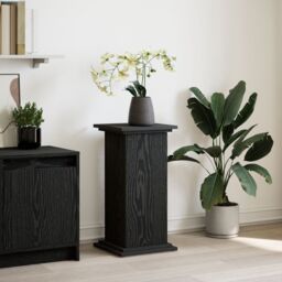 Berkfield Home Display Stand with Storage Black Oak 31x30x60 cm Engineered Wood - Size: 31 x 30 x 60 cm
