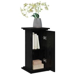 Berkfield Home Display Stand with Storage Black Oak 31x30x60 cm Engineered Wood - Size: 31 x 30 x 60 cm - thumbnail 3