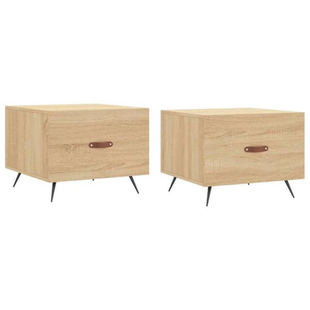 Berkfield Home Coffee Tables 2 pcs Sonoma Oak 50x50x40 cm Engineered Wood in Light Oak - Size: 50 x 50 x 40 cm - image 1