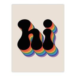 "Artery8 Hi Vibrant Retro Rainbow Font Typography Word Wall Art Print - Size: W12"" x H16""" - thumbnail 1