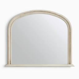 FurnitureboxUK Cecily Whitewash Wood Large 110x90 Overmantle Arch Mirror in White - thumbnail 3
