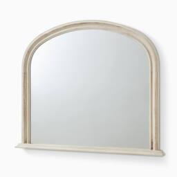 FurnitureboxUK Cecily Whitewash Wood Large 110x90 Overmantle Arch Mirror in White - thumbnail 4