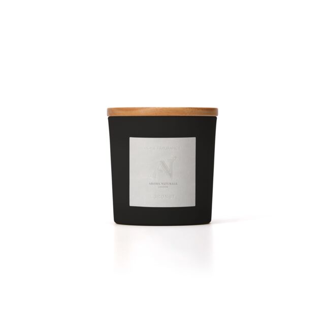 Aroma Naturals Frosted Decadence Glass Candle - Vanilla Bean Scent in Black - Size: Large - image 1