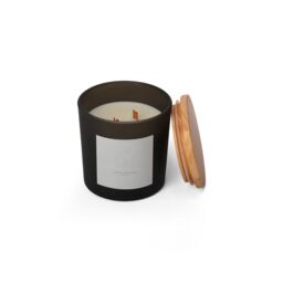 Aroma Naturals Frosted Decadence Glass Candle - Vanilla Bean Scent in Black - Size: Large - thumbnail 2