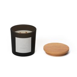 Aroma Naturals Frosted Decadence Glass Candle - Vanilla Bean Scent in Black - Size: Large - thumbnail 3