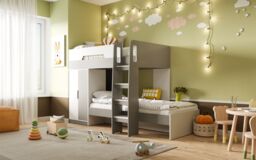 Flair Benito Bunk Bed with Wardrobe in White - Size: Single - thumbnail 1
