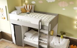 Flair Benito Bunk Bed with Wardrobe in White - Size: Single - thumbnail 5
