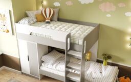Flair Benito Bunk Bed with Wardrobe in White - Size: Single - thumbnail 4