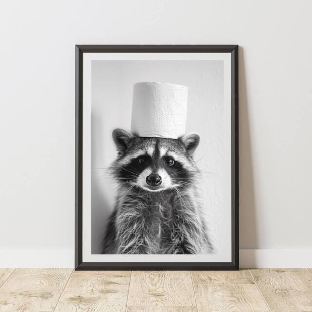 60 SECOND MAKEOVER Raccoon Toilet Roll Animal Print - Size: A4 - image 1