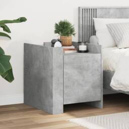 Berkfield Home Bedside Cabinet Concrete Grey 45x50x50 cm Engineered Wood - Size: 45 x 50 x 50 cm - thumbnail 2