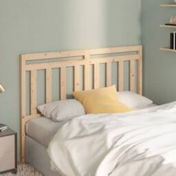 Berkfield Home Bed Headboard 156x4x100 cm Solid Wood Pine in Natural - Size: 156 x 4 x 100 cm - thumbnail 2