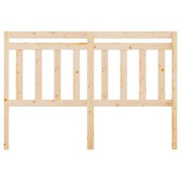 Berkfield Home Bed Headboard 156x4x100 cm Solid Wood Pine in Natural - Size: 156 x 4 x 100 cm - thumbnail 3