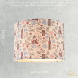Happy Homewares New York Themed Lamp Shade with Statue of Liberty & Brooklyn Bridge - Size: 10 inches - thumbnail 6
