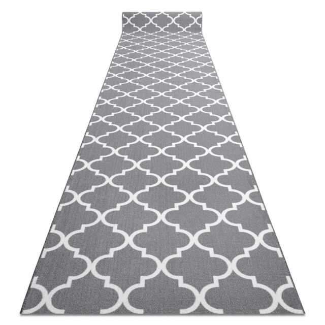 RugsX Anti-Slip Trellis Runner in Grey - Size: 80 cm x 480 cm - image 1
