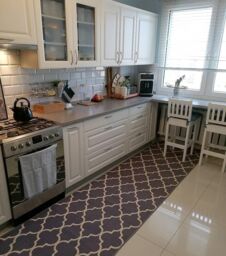RugsX Anti-Slip Trellis Runner in Grey - Size: 80 cm x 480 cm - thumbnail 2