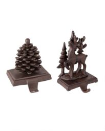 Dibor Pack of 2 Iron Decorative Christmas Stocking Holders in Brown - Size: 2 Pack - thumbnail 2