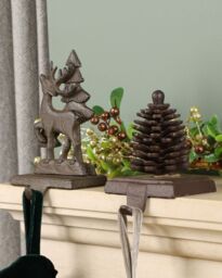Dibor Pack of 2 Iron Decorative Christmas Stocking Holders in Brown - Size: 2 Pack - thumbnail 1