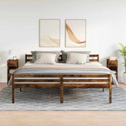Berkfield Home Bedside Cabinets 2 pcs with Drawer Smoked Oak 25x31x66 cm in Brown - Size: 25 x 31 x 66 cm - thumbnail 3