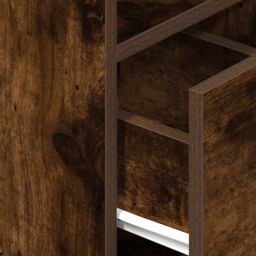 Berkfield Home Bedside Cabinets 2 pcs with Drawer Smoked Oak 25x31x66 cm in Brown - Size: 25 x 31 x 66 cm - thumbnail 9