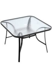 Living and Home 2-Person Outdoor Square Bistro Dining Table Chair Set in Black - thumbnail 4
