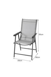 Living and Home 2-Person Outdoor Square Bistro Dining Table Chair Set in Black - thumbnail 5