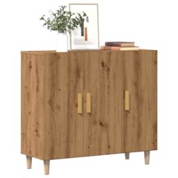 Berkfield Home Sideboard Artisan Oak 90x34x80 cm Engineered Wood in Brown - Size: 90 x 34 x 80 cm - thumbnail 1