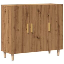 Berkfield Home Sideboard Artisan Oak 90x34x80 cm Engineered Wood in Brown - Size: 90 x 34 x 80 cm - thumbnail 2
