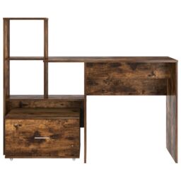 Berkfield Home with Drawer with Shelf with Storage Smoked oak 131.5 x 50 x 106.5 cm Engineered wood in Brown - thumbnail 7