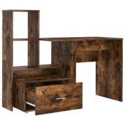 Berkfield Home with Drawer with Shelf with Storage Smoked oak 131.5 x 50 x 106.5 cm Engineered wood in Brown - thumbnail 6