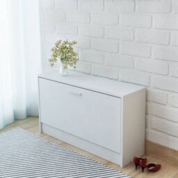 Berkfield Home Shoe Storage Bench White 80x24x45 cm - Size: 80 x 24 x 45 cm