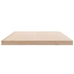 Berkfield Home Floor Bed Frame Natural 160 x 220 cm Solid Pine wood in Beige - thumbnail 5