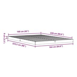Berkfield Home Floor Bed Frame Natural 160 x 220 cm Solid Pine wood in Beige - thumbnail 9