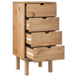 Berkfield Home Drawer Cabinet OTTA 45x39x90cm Solid Wood Pine in Brown - Size: 45 x 39 x 90 cm - thumbnail 4