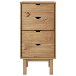 Berkfield Home Drawer Cabinet OTTA 45x39x90cm Solid Wood Pine in Brown - Size: 45 x 39 x 90 cm - thumbnail 3