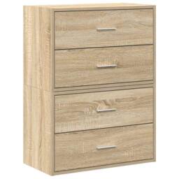 Berkfield Home Cabinets with 2 Drawers 2 pcs Sonoma Oak 60x31x40 cm Engineered Wood in Brown - Size: 60 x 31 x 40 cm - thumbnail 1